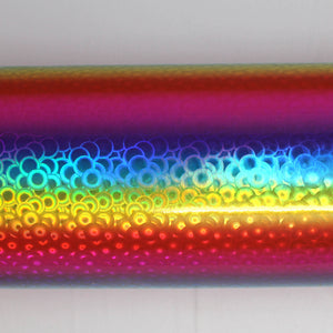 Roll of iridescent rainbow coloured PVC