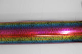 Roll of iridescent rainbow coloured PVC with texture pattern