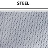 Sequin detailed vinyl swatch in shade steel (grey) with label
