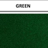 Metallic effect vinyl swatch in shade green with label