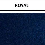 Metallic effect vinyl swatch in shade royal blue with label