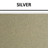 Metallic effect vinyl swatch in shade silver with label