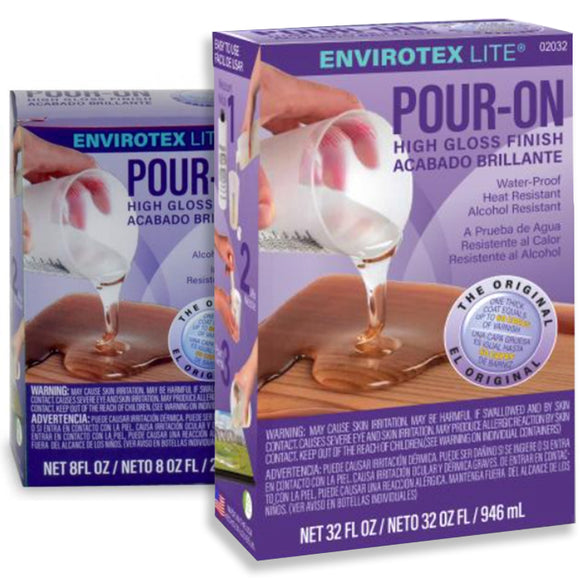 Pour-on high gloss finish kits in two size options