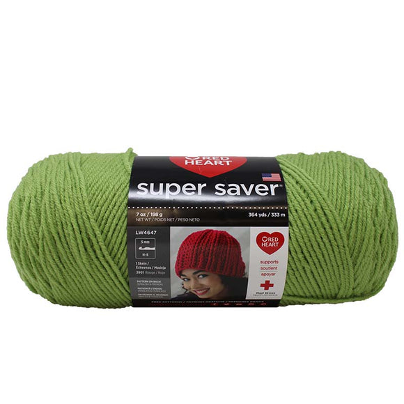 Square swatch small ball of yarn (RH super saver) in green colourway