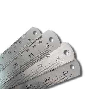 Group swatch stainless steel rulers in assorted sizes (6" - 40")