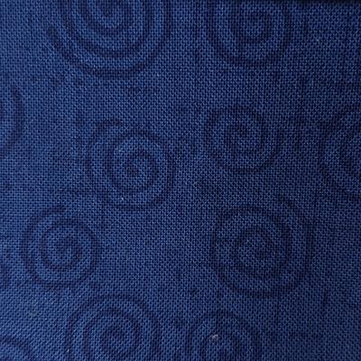 Square swatch swirls pattern material on dark blue
