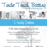 Square swatch Tender Touch Batting packaging (100% Cotton)