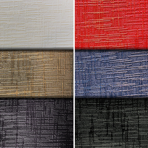 Group swatch water resistant textured upholstery fabric in various colours