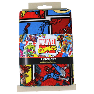 1 Yard Pre-Cut Marvel Fabric in packaging on white background