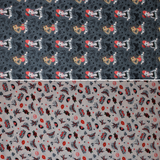 Group swatch assorted Tattoo Parlour themed fabrics in various styles/colours