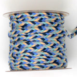 Multi-coloured braided cord on spool