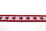 Star printed elastic roll in tomato red (back side)