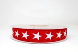 Star printed elastic roll in tomato red
