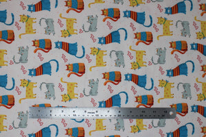 Group swatch assorted animal themed cotton flannel prints