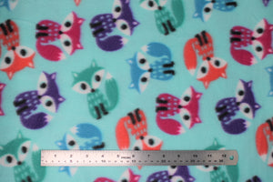 Group swatch animals printed fleece fabrics in various colours and styles