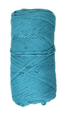 Ball of Phentex Slipper and Craft Yarn out of packaging (aqua)