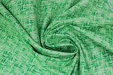 Swirled swatch garden themed printed fabric in Green Leaves on Light Green