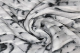 Swirled swatch birch stripes fabric (white fabric with horizontal birch trees in stripes across fabric in white, grey and black colourway)