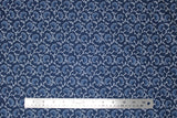 Flat swatch Blueberry Buckle (and floral) themed fabric in Dark Blue Flowers