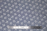 Flat swatch Blueberry Buckle (and floral) themed fabric in White Leaves & Blueberries on Blue