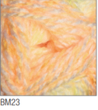 Swatch of Baby Marble DK yarn in shade BM23 (pale peach shades)