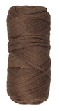 Ball of Phentex Slipper and Craft Yarn out of packaging (brown)