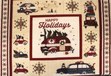 Flat swatch winter series fabric in Happy Holidays Camper (panel)