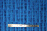 Flat swatch calico fabric in blue & black blended