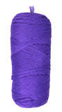 Ball of Phentex Slipper and Craft Yarn out of packaging (calypso: bright purple)