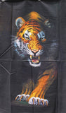 Full panel swatch Tiger Panel (24" x 44") (black rectangular panel with growling tiger walking towards you)