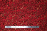 Flat swatch Marble fabric (red and burgundy marbled look fabric with gold metallic sparkle effects)