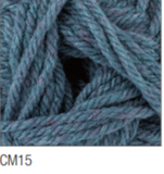 Swatch of Chunky with Merino yarn in shade CM15 (medium blue)