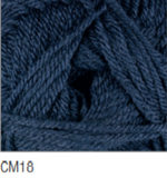 Swatch of Chunky with Merino yarn in shade CM18 (navy blue)