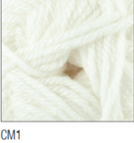 Swatch of Chunky with Merino yarn in shade CM1 (white)