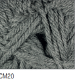 Swatch of Chunky with Merino yarn in shade CM20 (medium grey)