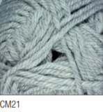 Swatch of Chunky with Merino yarn in shade CM21 (light grey/blue)