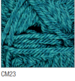 Swatch of Chunky with Merino yarn in shade CM23 (bright dark turquoise)