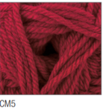 Swatch of Chunky with Merino yarn in shade CM5 (medium red/pink raspberry shade)