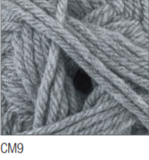 Swatch of Chunky with Merino yarn in shade CM9 (pale faded blue)