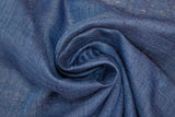 Swirled swatch navy sheer fabric with subtle cross hatch effect