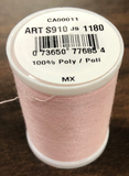 A spool of Coats & Clark Dual Duty All Purpose thread in Pink