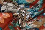 Print "Dahlia and Rosehip" from the Woodland Blooms collection, twisted to show drape and texture.