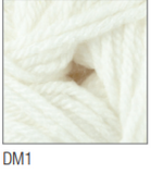 Swatch of DK with Merino yarn in shade DM1 (white)