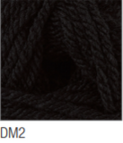 Swatch of DK with Merino yarn in shade DM2 (black)