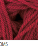 Swatch of DK with Merino yarn in shade DM5 (medium pink/red raspberry shade)