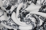 Swirled swatch various dogs fabric (white fabric with black detailed sketch dogs in various sizes and breeds)