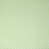 Square swatch jubilee fabric (pale lime green fabric with white diamonds/mesh look and tiny green dots between)