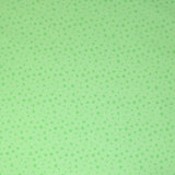 Square swatch Keep on Truck'n fabric (bright green fabric with medium pale green water droplet look dots allover)
