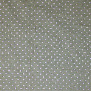 Square swatch Matcha Dots fabric (pale green fabric with small white polka dots allover)