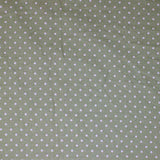 Square swatch Matcha Dots fabric (pale green fabric with small white polka dots allover)